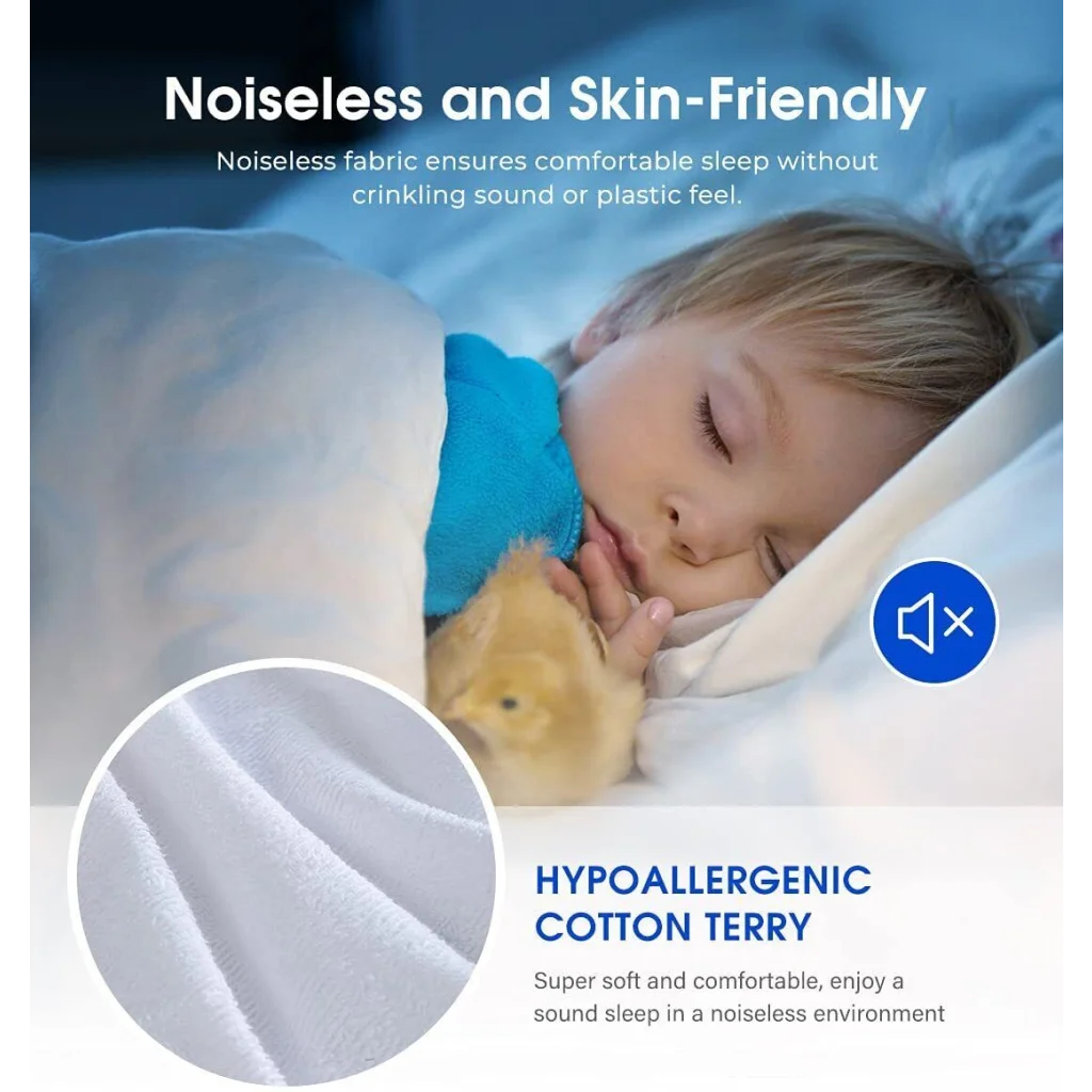100 Terry Cotton Fitted Mattress Protector Waterproof Queen