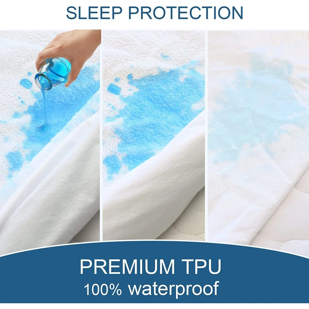 100% Terry Cotton Fitted Mattress Protector Waterproof