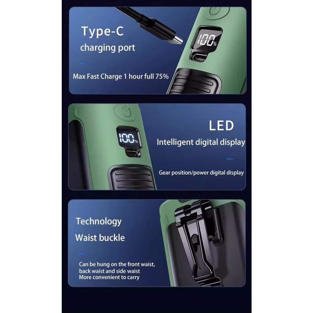 10000mAh Portable Outdoor Waist Fan Hanging Neck Strong