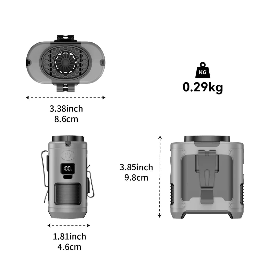 10000mAh Portable Outdoor Waist Fan Hanging Neck Strong