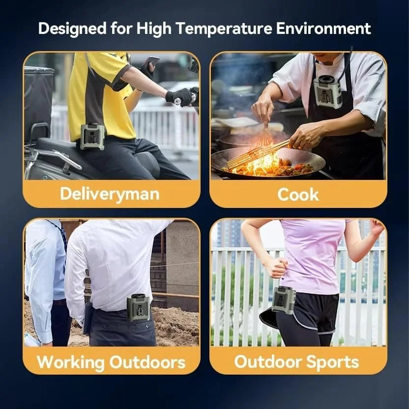 10000mAh Portable Outdoor Waist Fan Hanging Neck Strong