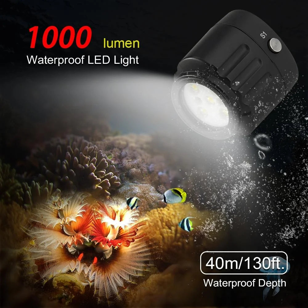 1000lm Diving Light for Gopro Hero - 40m Underwater