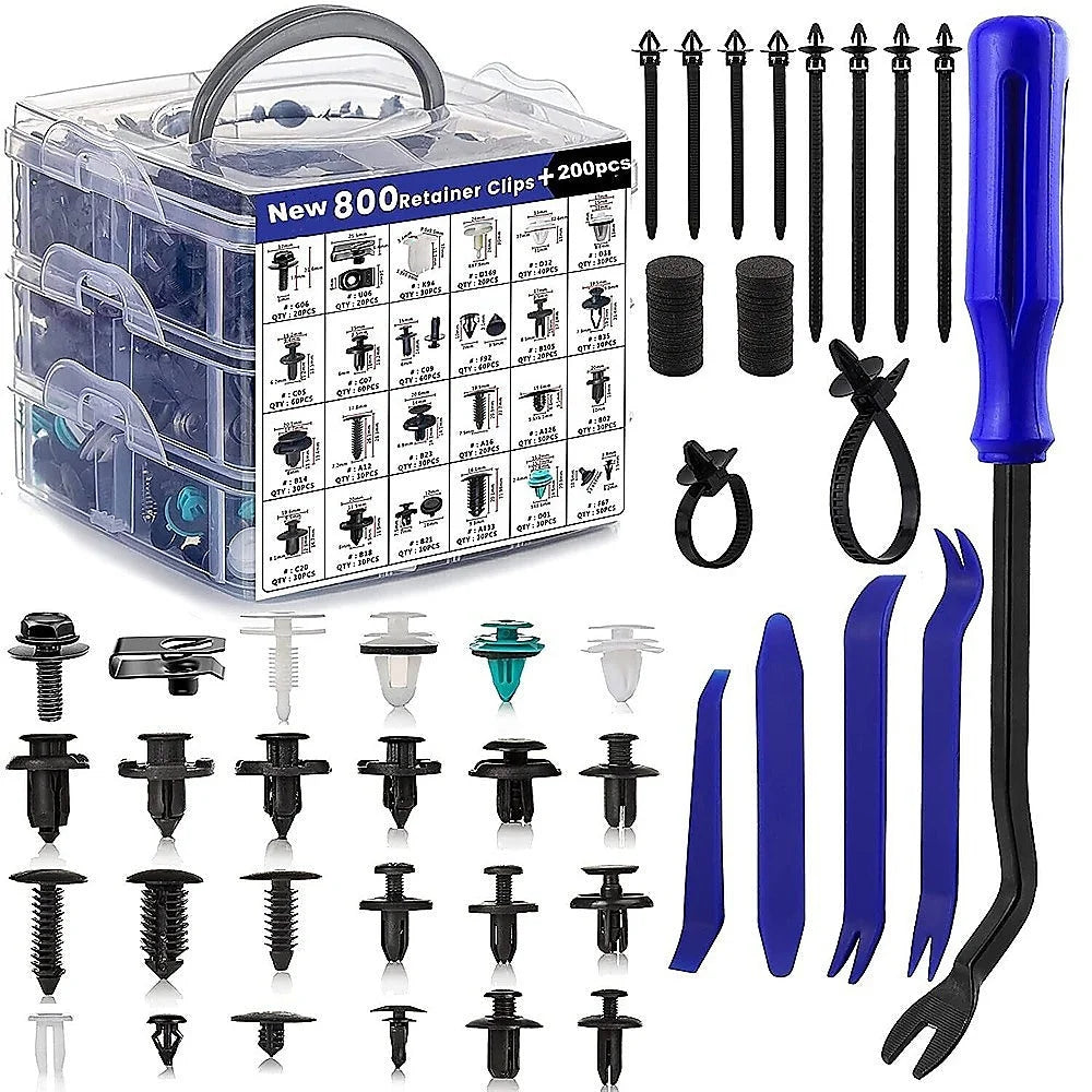 1000PCS Car Retainer Clips Auto Fasteners Push Trim