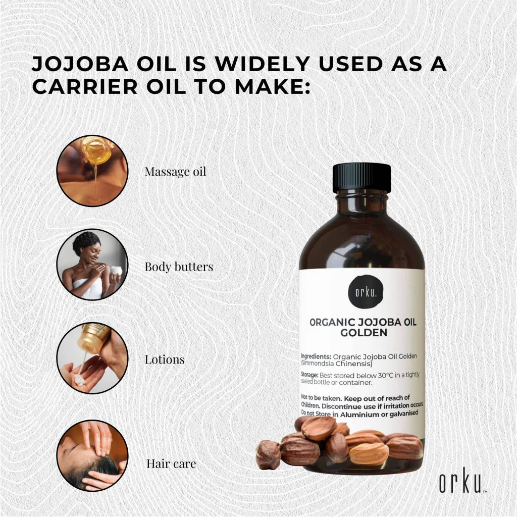 100ml Organic Jojoba Oil - Golden Pure Cold Pressed Seed