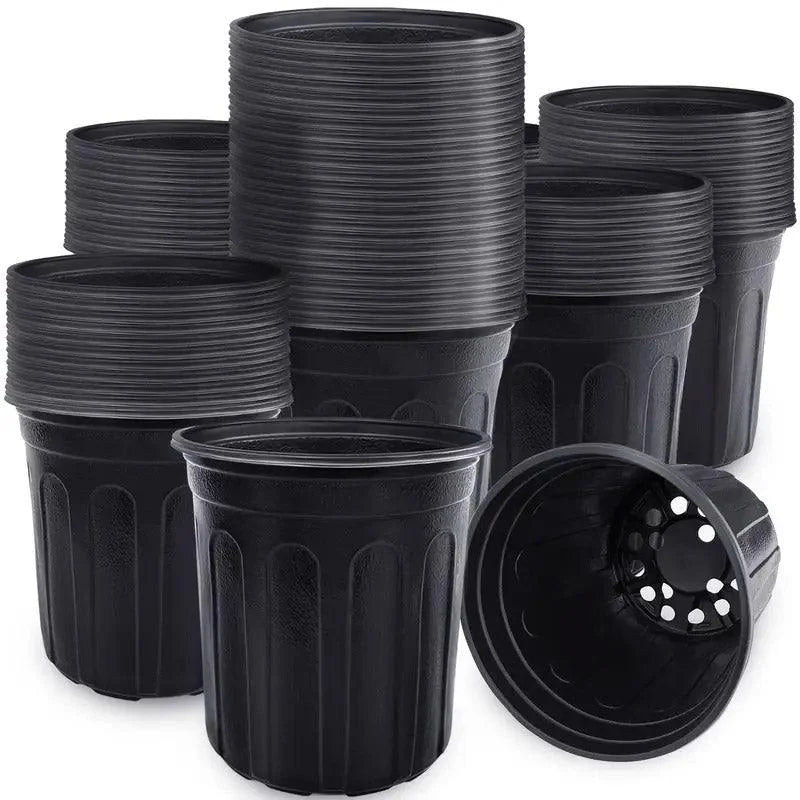 100PCS Black Gallon Soft Plastic Planter Bag Garden Nursery