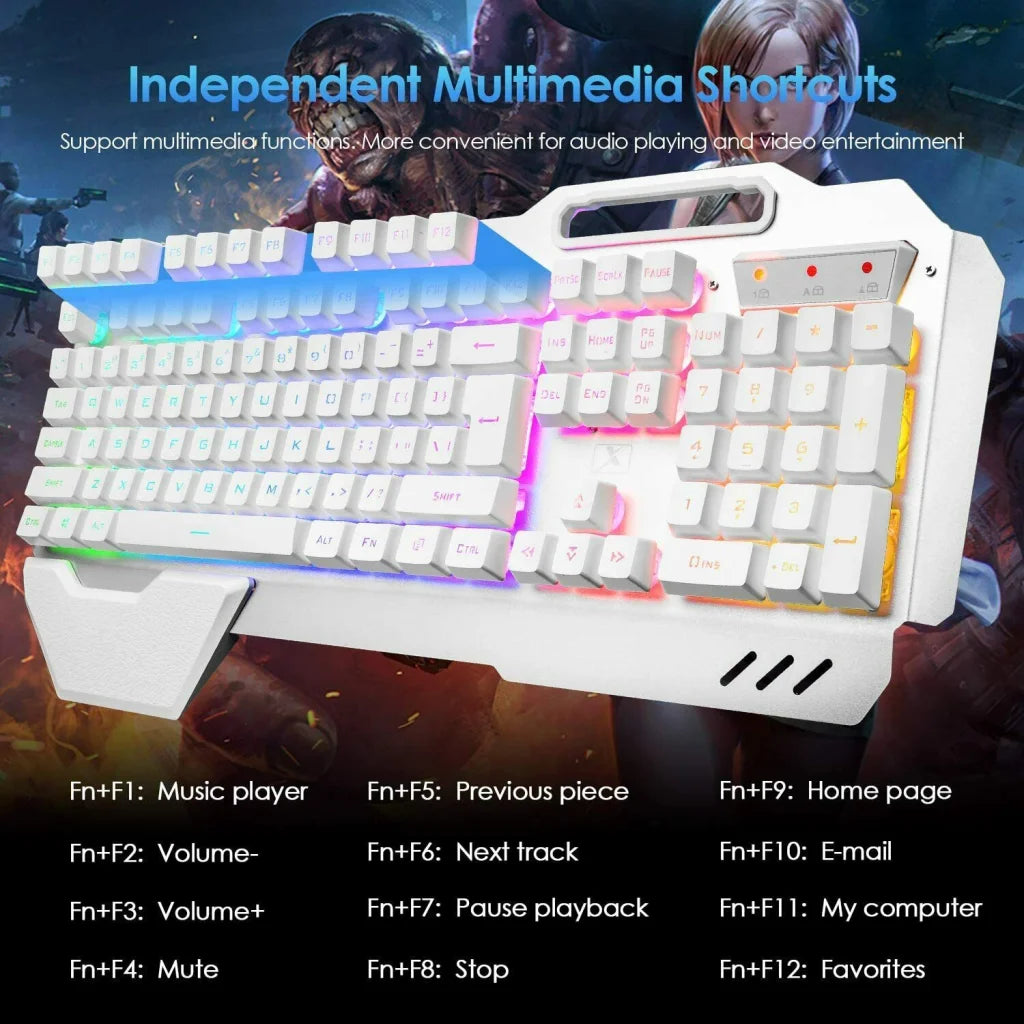 104 Keys Wireless Gaming Keyboard Mouse Set + Mouse Pad RGB
