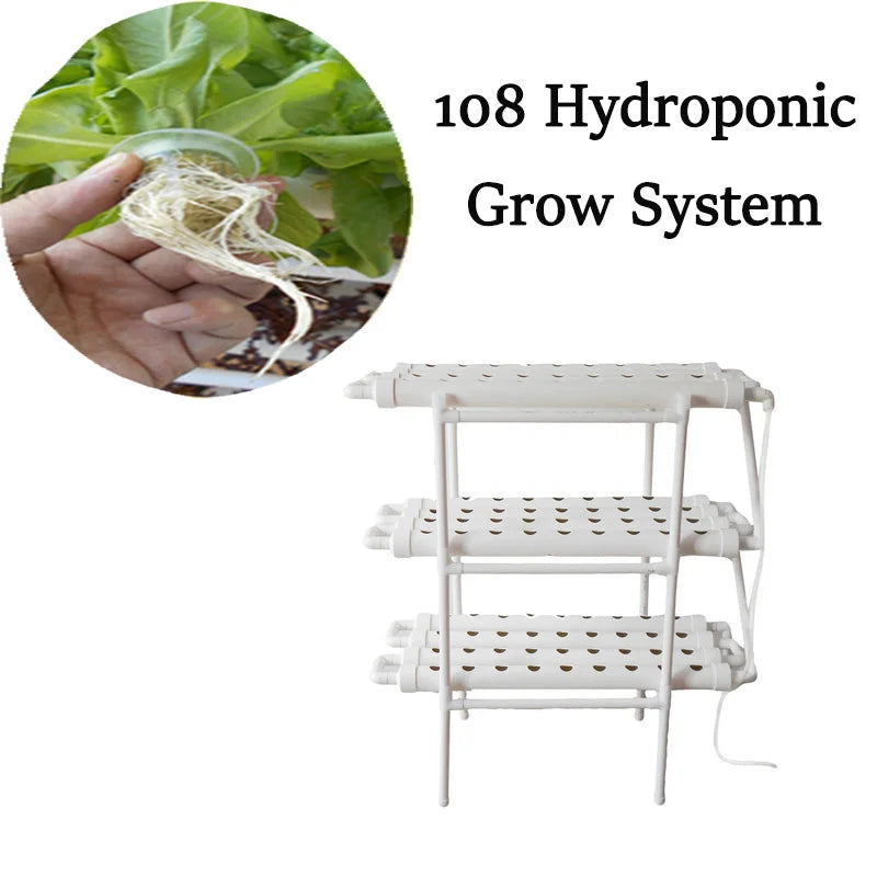 108 Plant Sites Hydroponic Grow Tool Kit Vegetable Garden