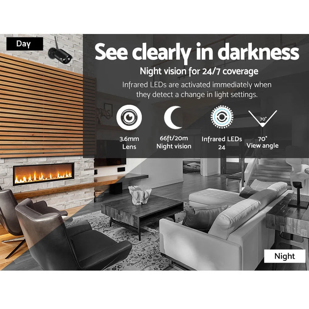 1080P 8‑CH Wireless Security Camera NVR - CCTV