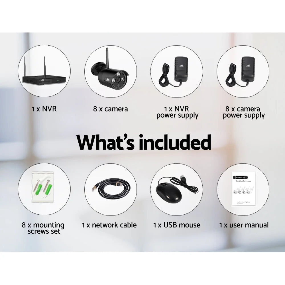 1080P 8‑CH Wireless Security Camera NVR - CCTV