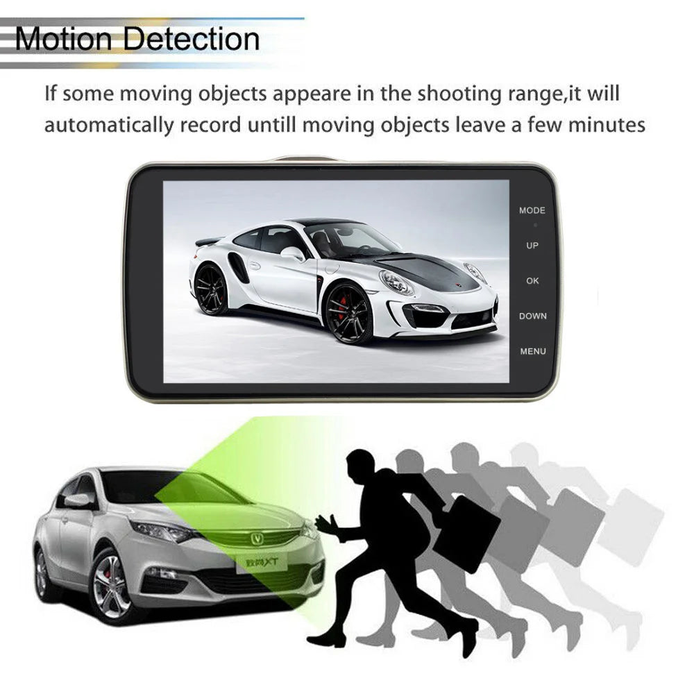 Dash camera with dashboard camera screen and side buttons