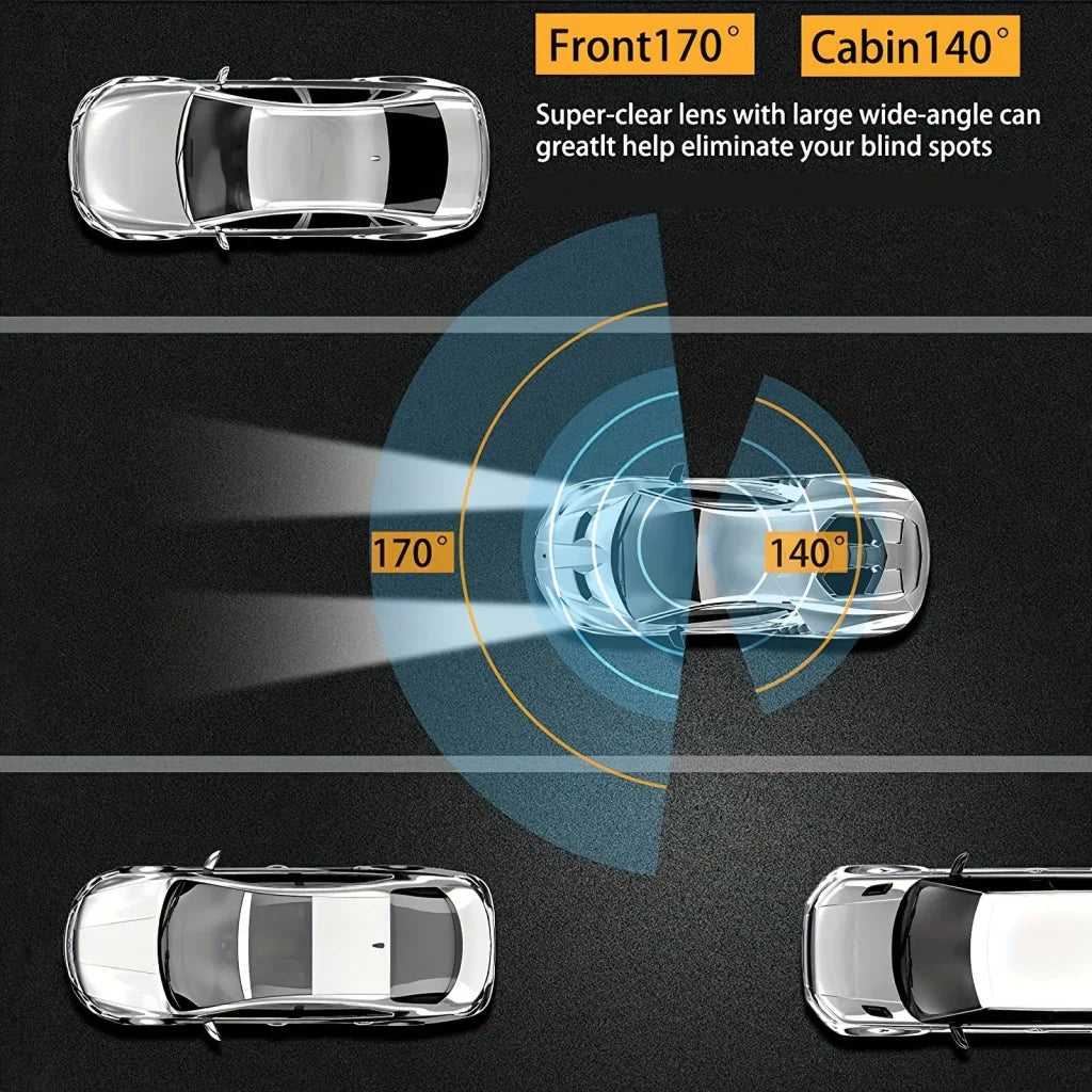 1080P Dual Dash Cam with Night Vision and G-Sensor - Motion