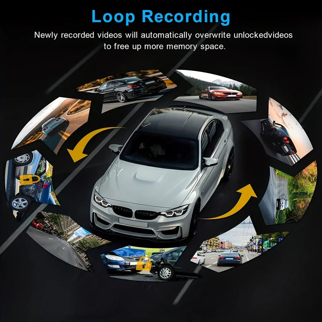 1080P Dual Dash Cam with Night Vision and G-Sensor - Motion