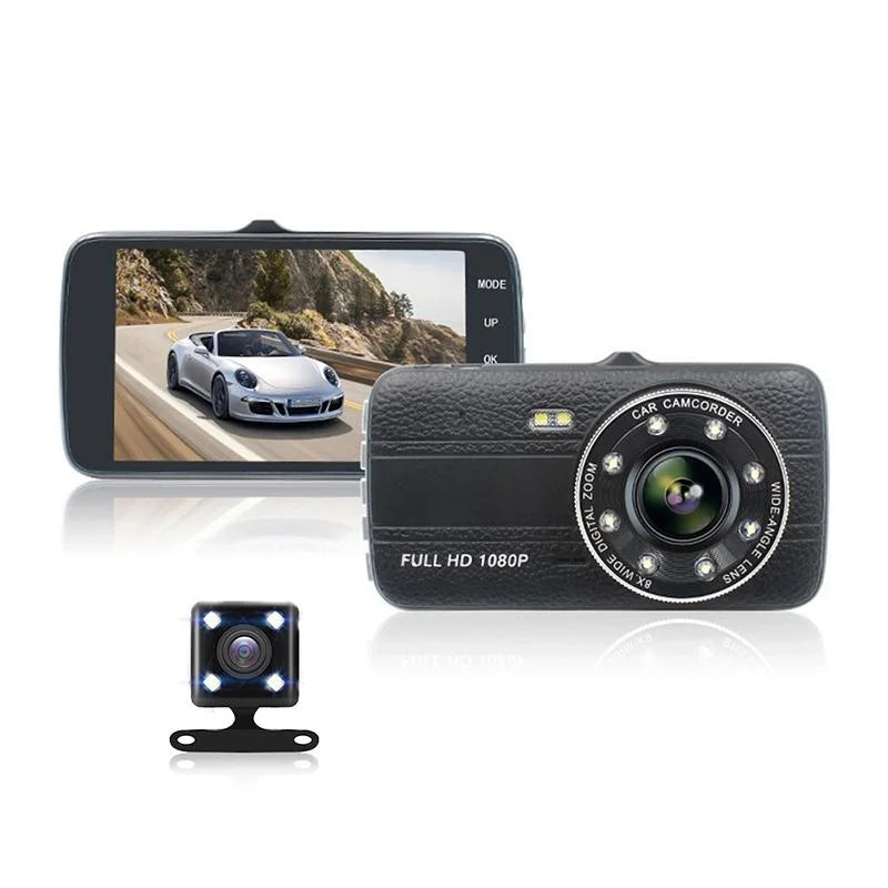 1080p Hd Dual Record Night Vision Driving Recorder - 4 Inch