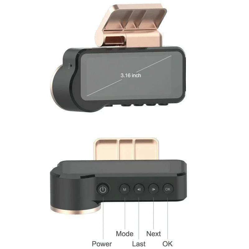 1080p Hd Night Vision Wifi Driving Recorder with In-car