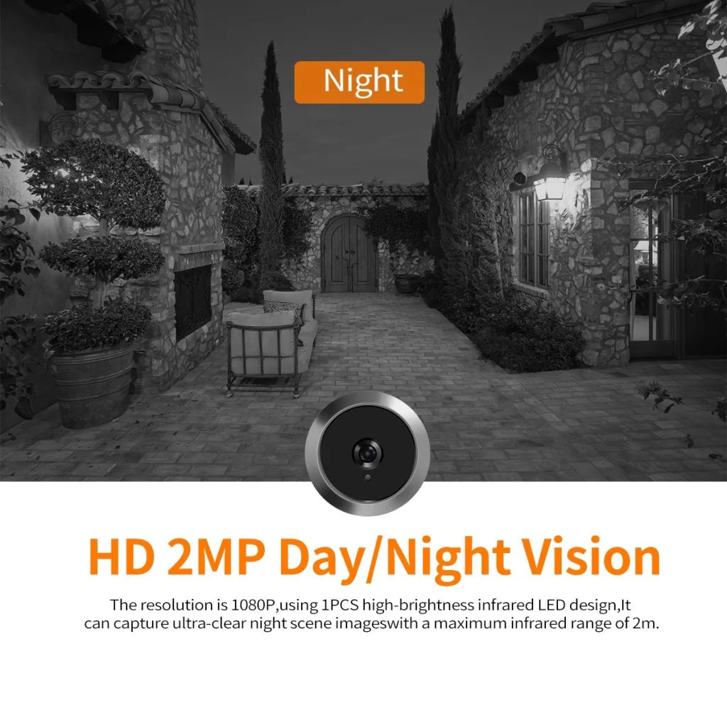 1080P Smart Digital Door Viewer With Night Vision - 3.97