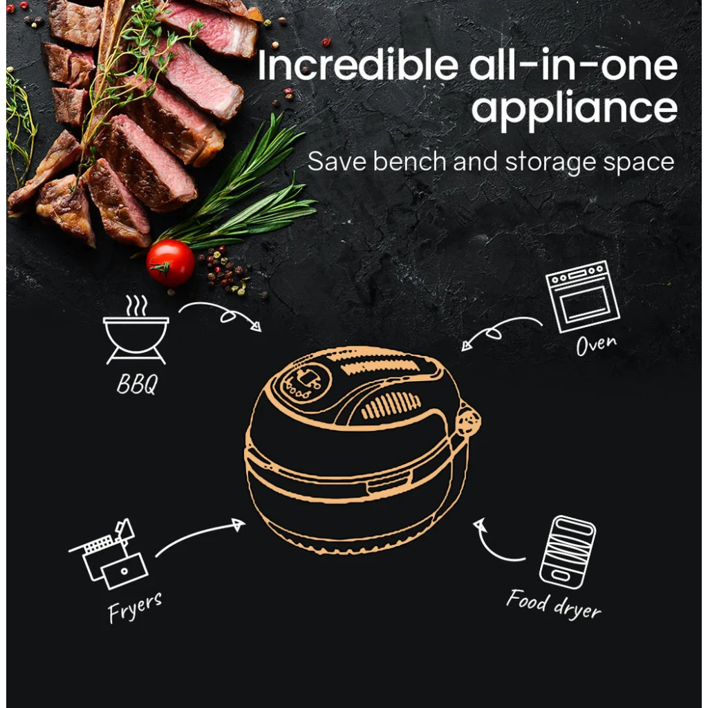 10L Digital Air Fryer with Rotisserie Rotating Fry Basket