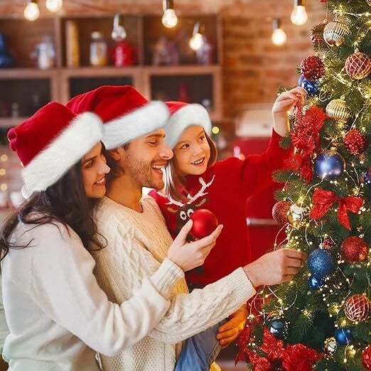 10Pack Christmas Santa Hats for Adults - Extra Thicken
