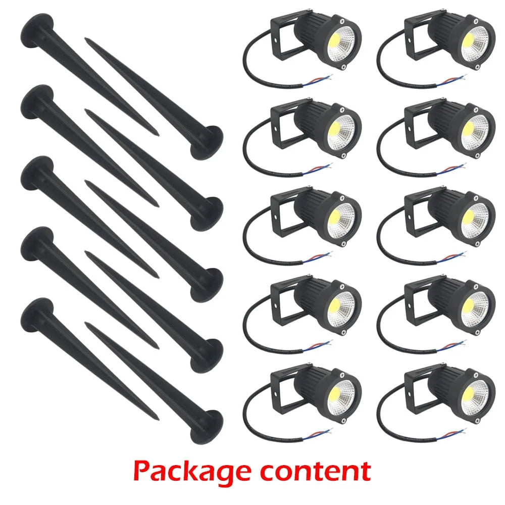 10PCS 12V LED Waterproof Outdoor Garden Spotlights