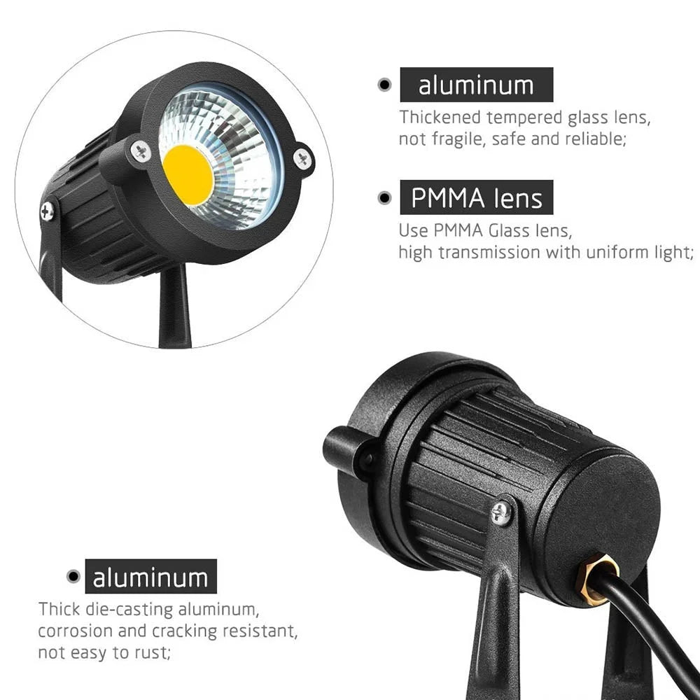 10PCS 12V LED Waterproof Outdoor Garden Spotlights