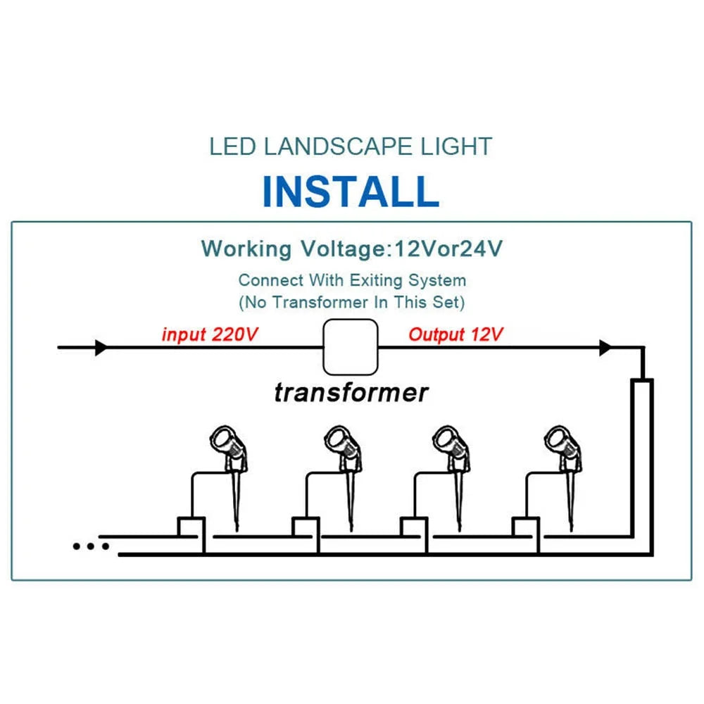 10PCS 12V LED Waterproof Outdoor Garden Spotlights