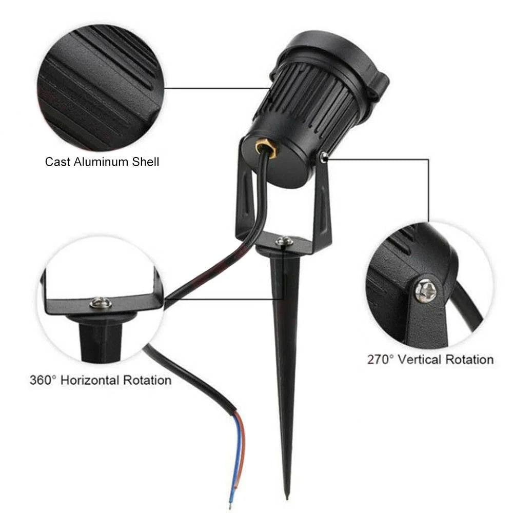 10PCS 12V LED Waterproof Outdoor Garden Spotlights