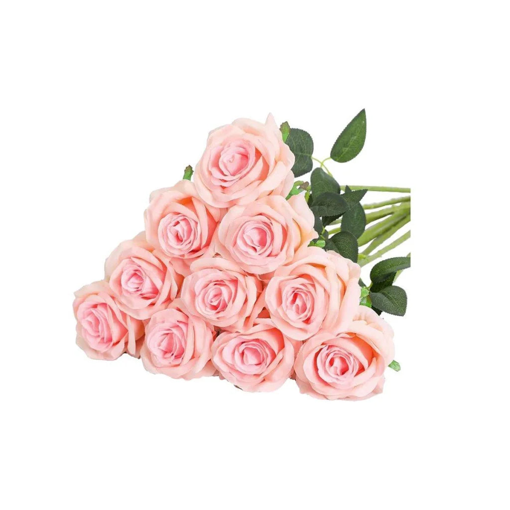 10pcs Artificial Silk Simulation Rose Flowers - Wedding