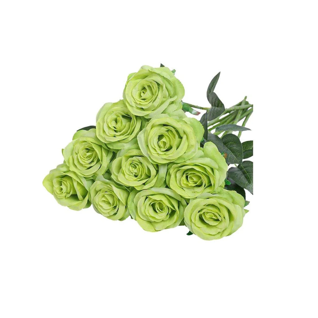 10pcs Artificial Silk Simulation Rose Flowers - Wedding