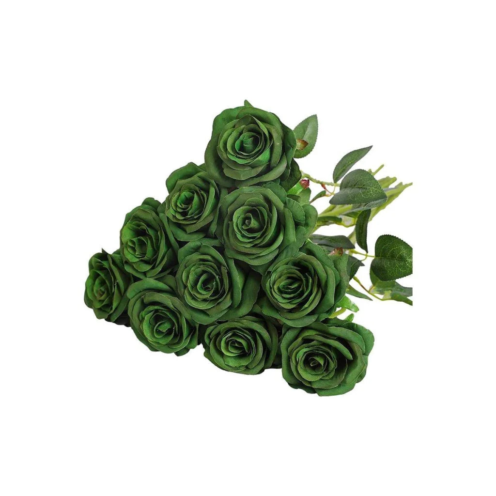 10pcs Artificial Silk Simulation Rose Flowers - Wedding