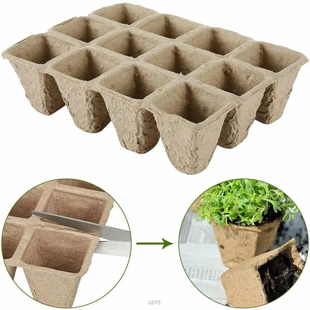 10PCS Biodegradable Seedling Trays Hole Starter