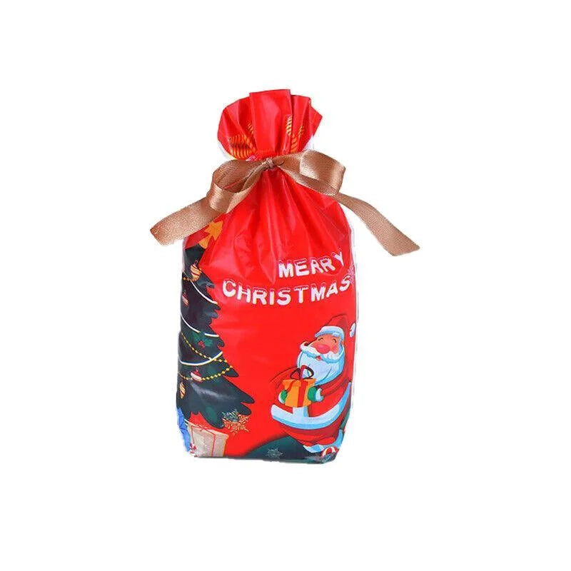 10pcs Christmas Candy Bags Gift Treat Drawstring Pouches