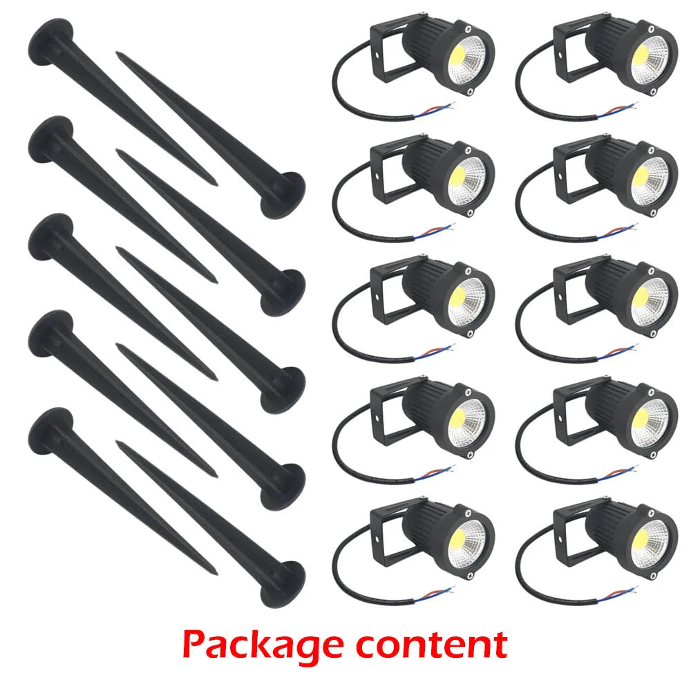 10PCS LED Spotlights Landscape Warm light Lamp Waterproof