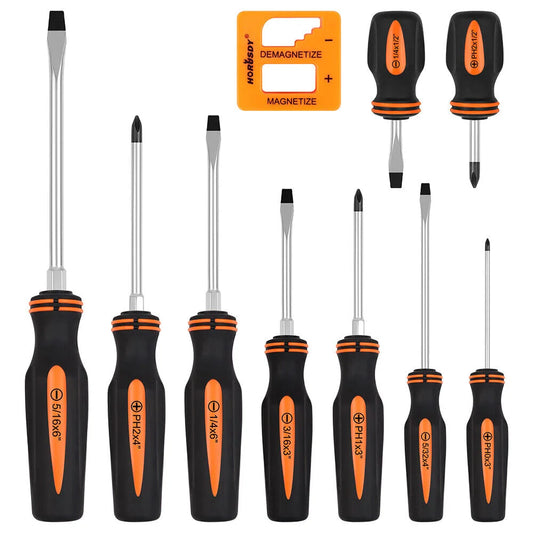 10Pcs Magnetic Screwdriver Set Phillips Slotted Magnetizer