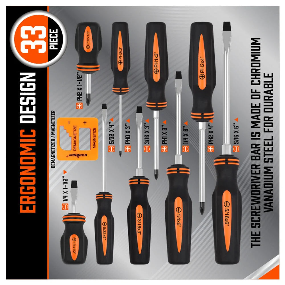 10Pcs Magnetic Screwdriver Set Phillips Slotted Magnetizer