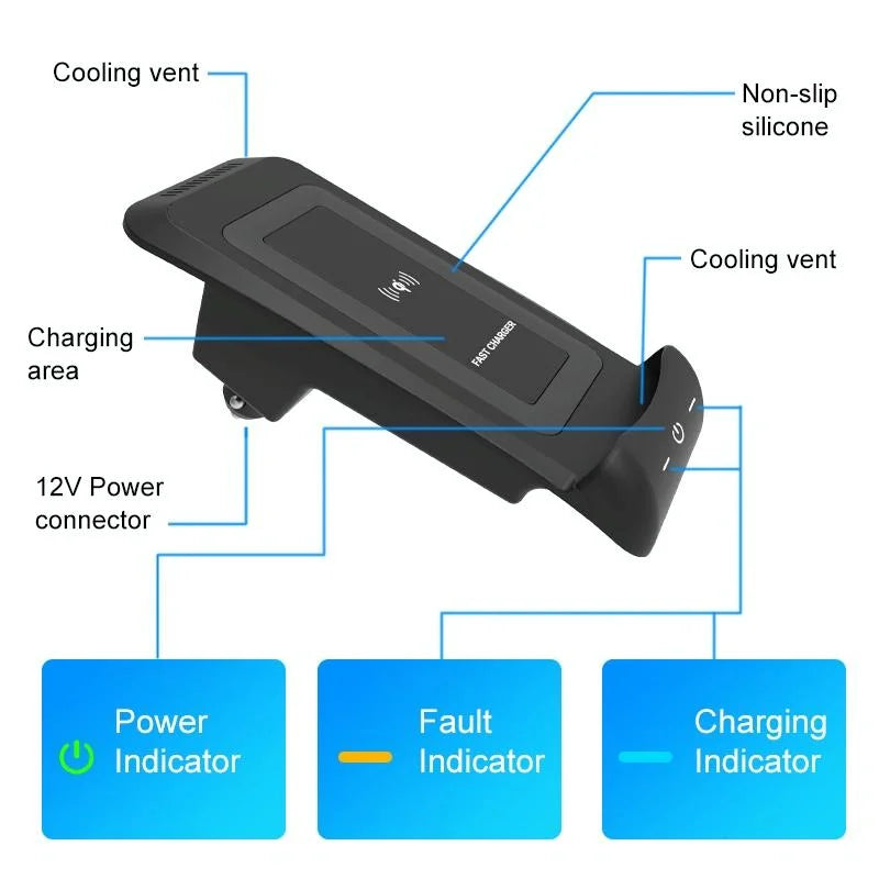 10W Qi Wireless Charger For Toyota Alphard 2018-2021-1915197863814631425
