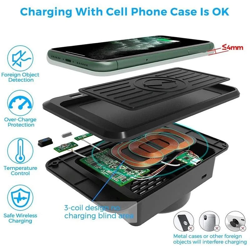 10W Wireless Charger For Land Rover Discovery Sport 2015-2019-1915197580904632325