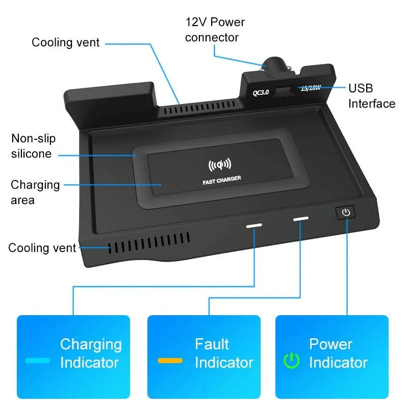 10W Wireless Charger For Nissan Teana 2019-2021 - Qi Standard Quick Charging-1915197702581391361