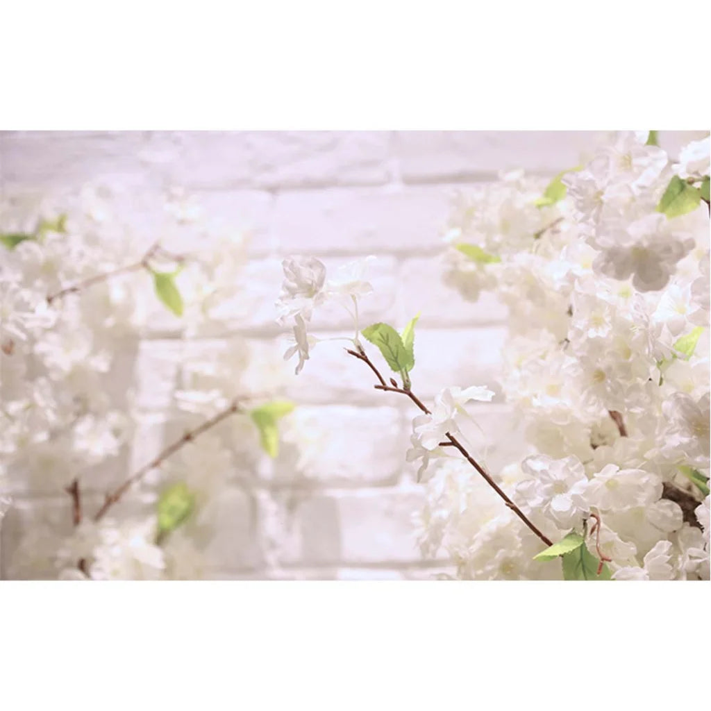 10X Artificial Silk Flower Fake Cherry Blossom Bouquet Table Decor White - Premium