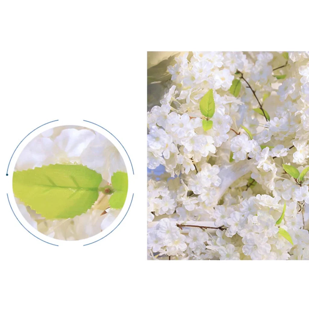 10X Artificial Silk Flower Fake Cherry Blossom Bouquet Table Decor White - Premium