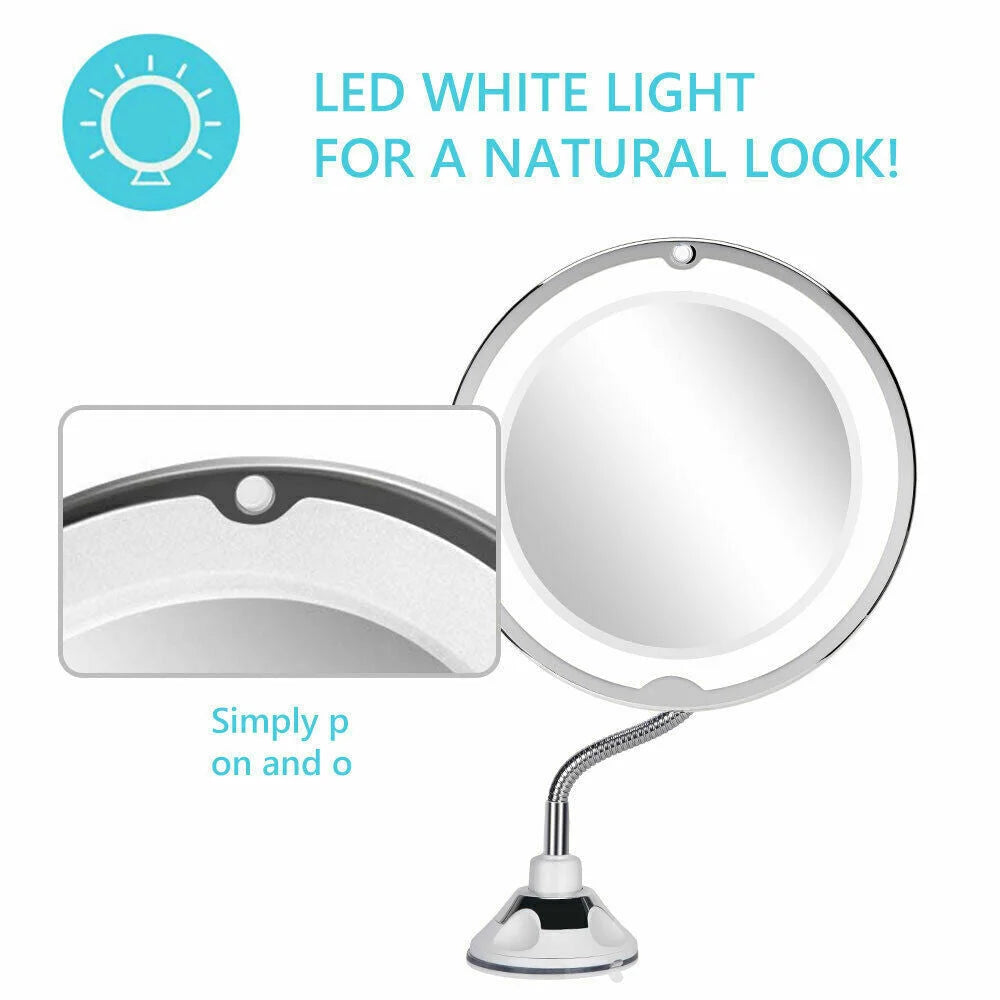 10X LED Magnifying Makeup Mirror 360° Rotation - Health &