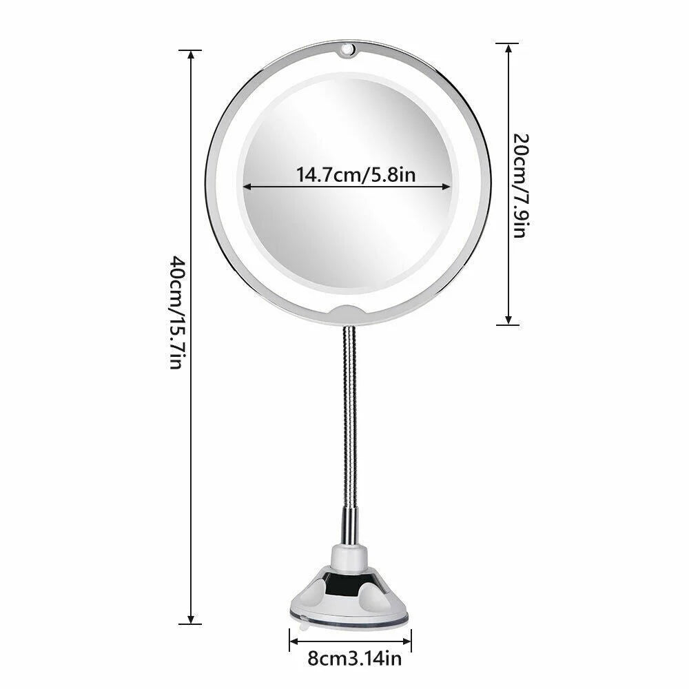 10X LED Magnifying Makeup Mirror 360° Rotation - Health &