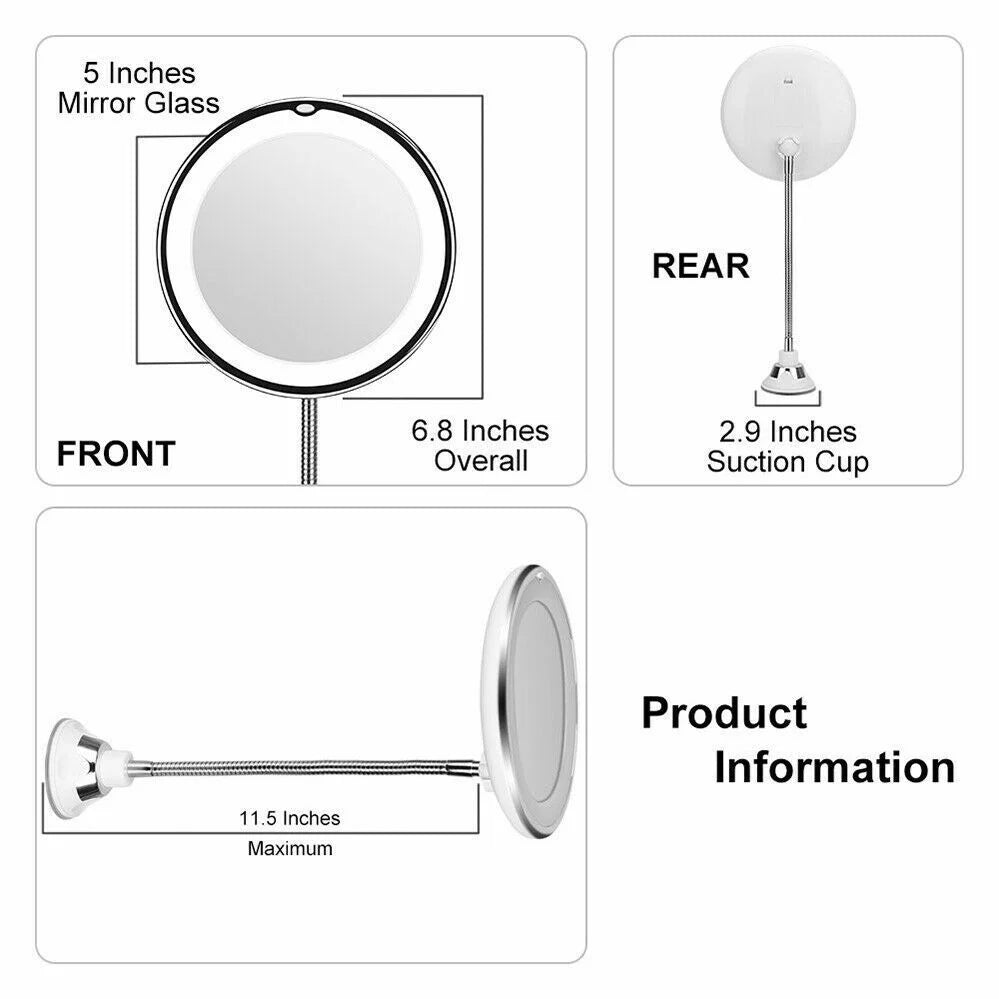 10X LED Magnifying Makeup Mirror 360° Rotation - Health &