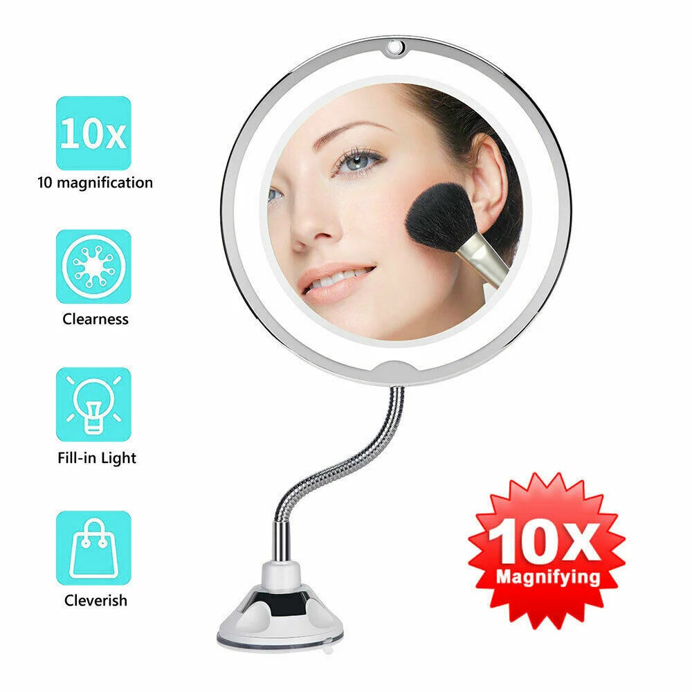 10X LED Magnifying Makeup Mirror 360° Rotation - Health &