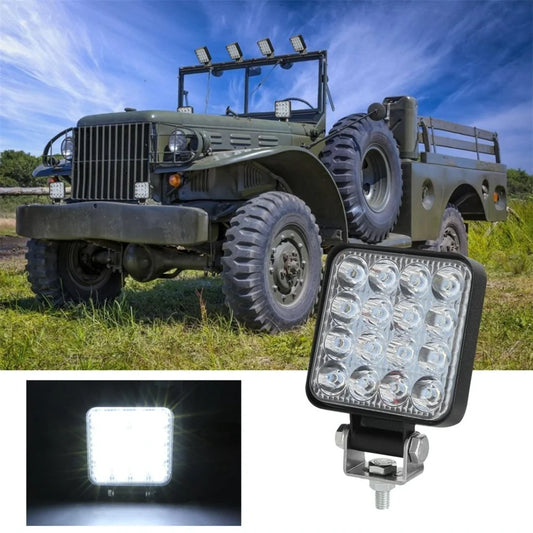 11.2W 10 - 30V Dc 6000K 3 Inch 16 Leds Square Offroad Truck