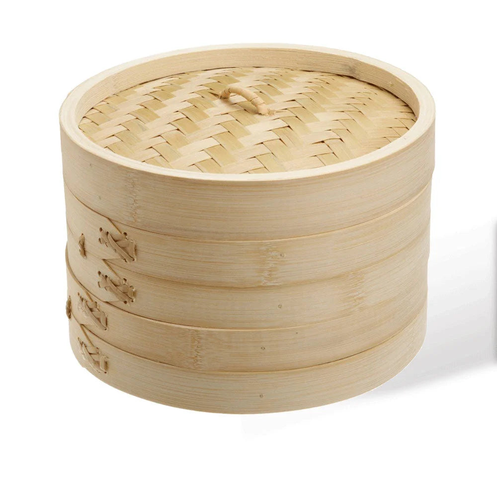 11 Inch Brand New Bamboo Steamer Set - 2 Steamer Baskets