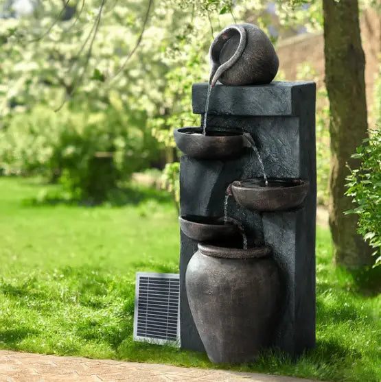 Bring Tranquility Home with a 5-Tier Solar Water Feature