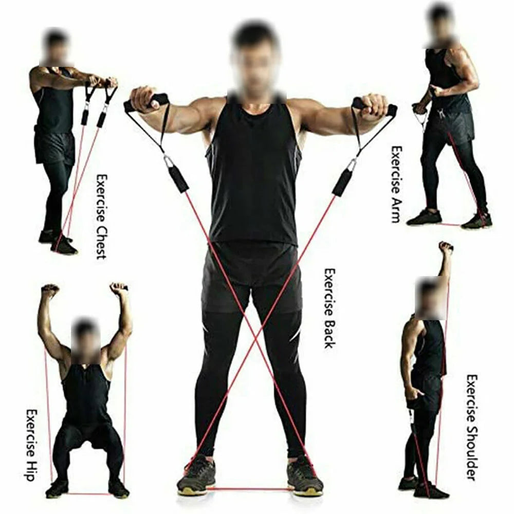 11Pcs/Set Pull Rope Belt Elastic Home Gym Fitness Exercise