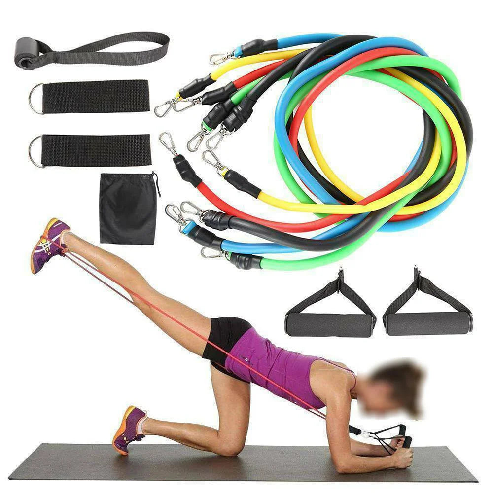 11Pcs/Set Pull Rope Belt Elastic Home Gym Fitness Exercise