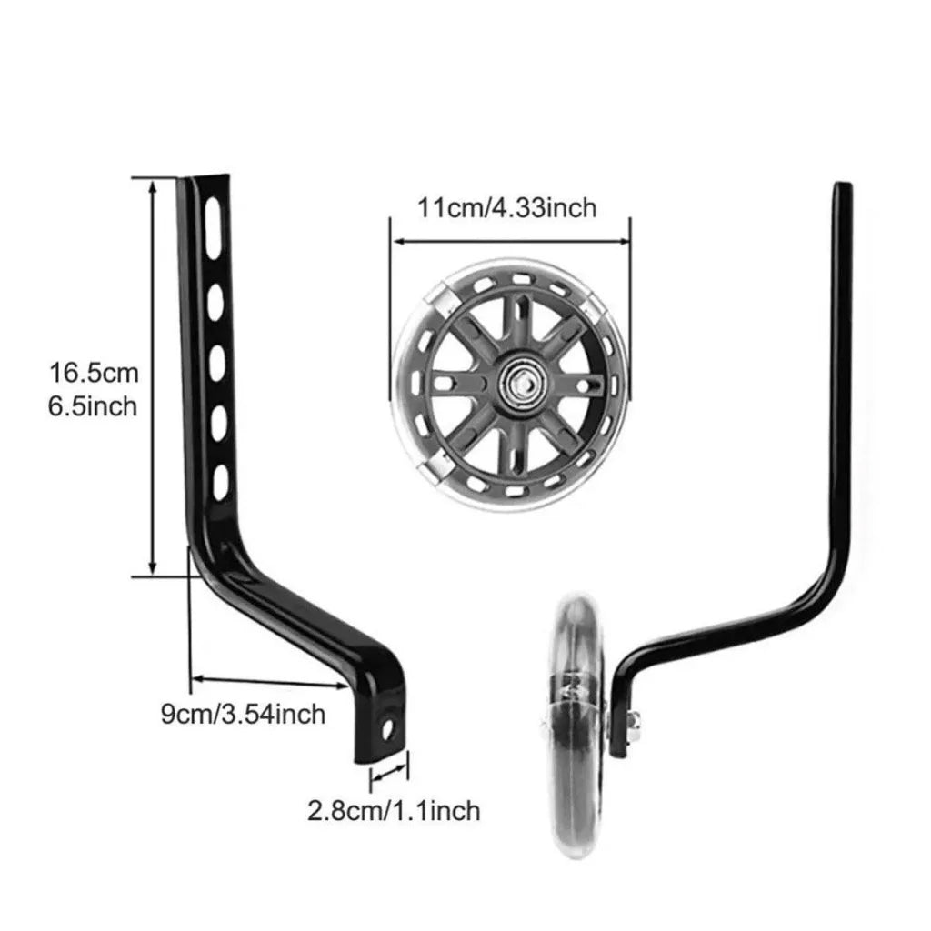 12-20 Inch Bike Training Wheels Flashing PVC Silent Stabilizer Auxiliary Support
