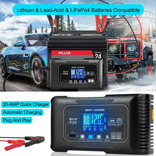 12/24V Automatic Car Battery Charger For Lithium Lifepo4