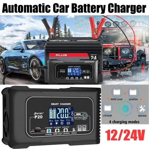 12/24V Automatic Car Battery Charger For Lithium Lifepo4
